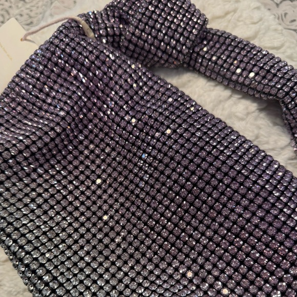 NWT Madison West Lavender Ombré Rhinestone Knot Handbag - Picture 3 of 4